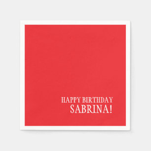 Servilleta De Papel Cumpleaños Tu Nombre Minimalista Personal Moderno