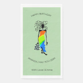 Servilleta De Papel Cumpleaños, una dama de moda elegante de arte afri