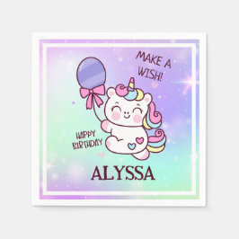 Servilleta De Papel ¡Cumpleaños Unicornio! Niño Feliz cumpleaños