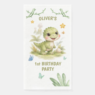 Servilleta De Papel Cumpleaños Uno-A-Saurus Dinosaurio Adorable