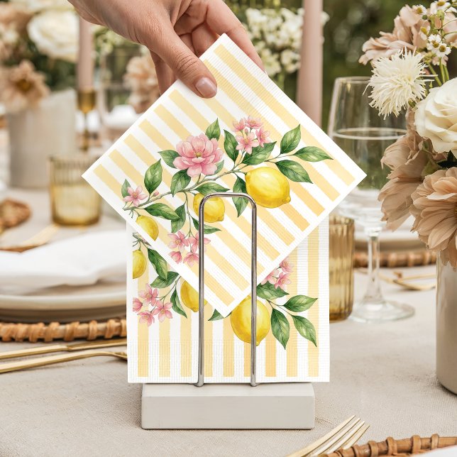 Servilleta De Papel Cumpleaños Uno Limón Rosa Amarillo Arco (Subido por el creador)