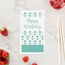 Servilleta De Papel Cumpleaños verde azulado y blanco