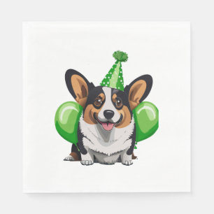 Servilleta De Papel Cumpleaños Verde Corgi Classic T-Shirt