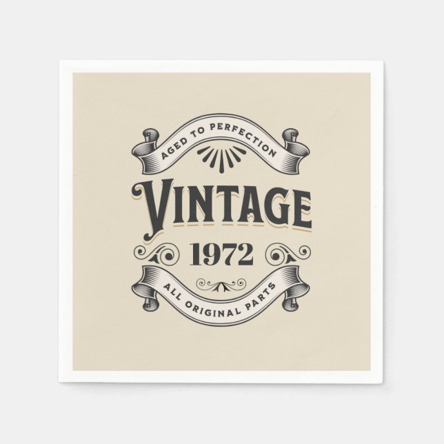 Servilleta De Papel Cumpleaños Vintage (Anverso)