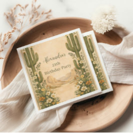 Servilleta De Papel Cumpleaños Vintage Desert Botanicals