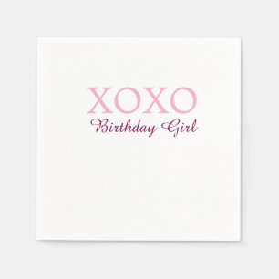 Servilleta De Papel Cumpleaños xoxo nombre de niña rosa malva simple a
