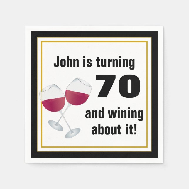 Servilleta De Papel Cumpliendo 70 años y ganando (Anverso)