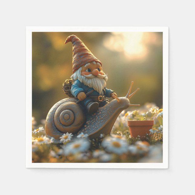 Servilleta De Papel Cúmulo caprichoso en el mágico jardín (Anverso)