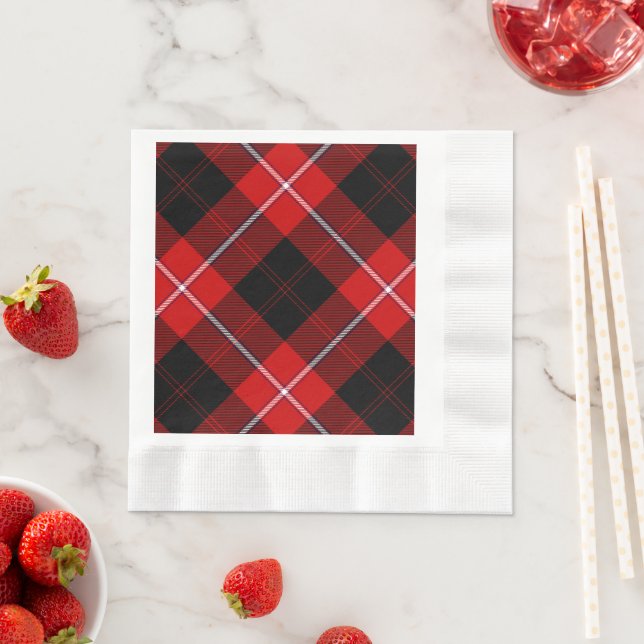 Servilleta De Papel Cunningham Tartan Red Black Plaid (In situ)