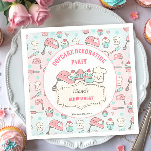 Servilleta De Papel Cupcake Fiesta Decorante Baking Chica Cumpleaños