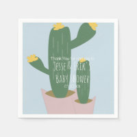 Cupcakes de Cactus Agradecimiento Baby Shower Azul