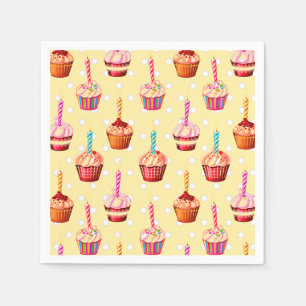 Servilleta De Papel Cupcakes de cumpleaños y lunares