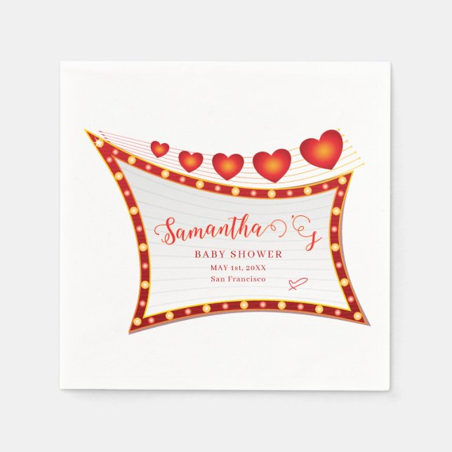 Servilleta De Papel Cupid Little Secret Valentine Baby Shower Welcome (Anverso)