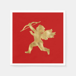 Servilleta De Papel Cupid Red Gold Valentine