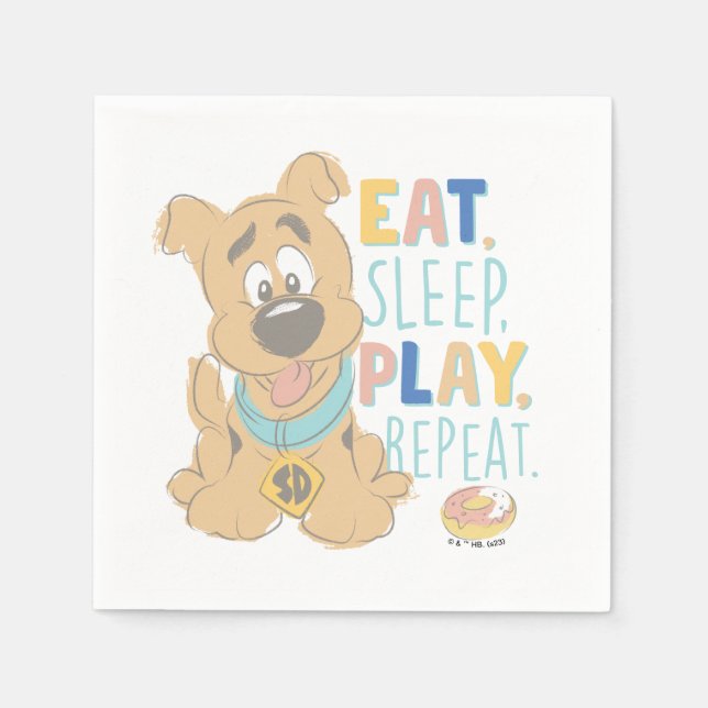 Servilleta De Papel Cuppy Scooby-Doo "Come, duerme, juega, repite" (Anverso)
