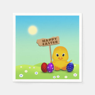 Servilleta De Papel Cura Feliz Pascua, bebé polluelo