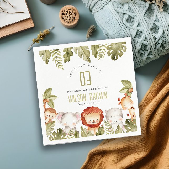 Servilleta De Papel Cura salvaje de los animales de Safari Tropical (Subido por el creador)