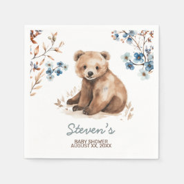 Servilleta De Papel Curado oso acuarela niño bebé invitación a ducha