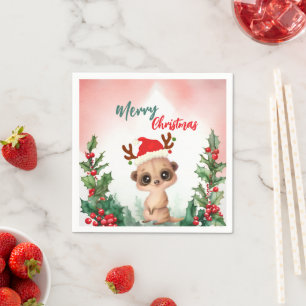 Servilleta De Papel Curado rojo Feliz Navidad Cachemira Santa Navidad 