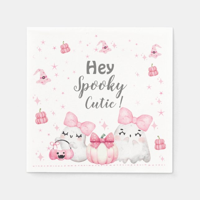 Servilleta De Papel Curiosa fiesta de cumpleaños moderna de Fantasma H (Anverso)