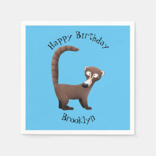 Servilleta De Papel Curioso ilustracion personalizado de coatimundi