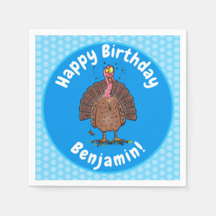 Servilleta De Papel Curioso pavo de corral marrón con personalizado de