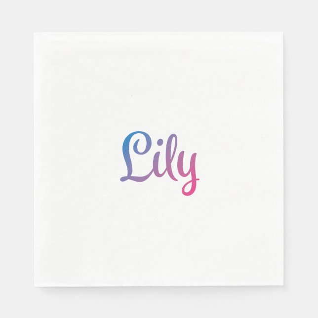 Servilleta De Papel Cursiva estilo Lily (Anverso)