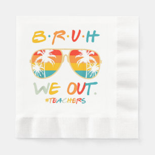 Servilleta De Papel Curso Fin del Año Escolar Maestro Summer Bruh Nos 