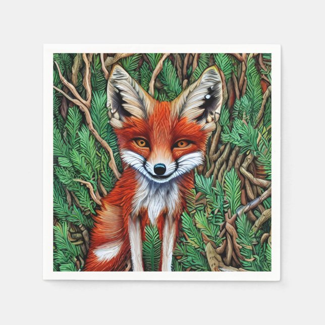 Servilleta De Papel Curte Little Wilderness Fox (Anverso)