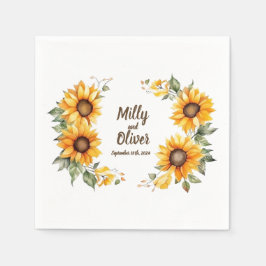 Servilleta De Papel Curvas de girasol: servilletas Bodas personalizada