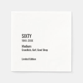 Servilleta De Papel Custom 60th Birthday Funny Museum Label Chic