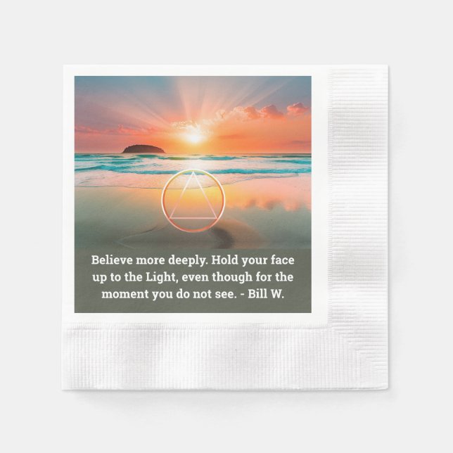 Servilleta De Papel Custom AA Prayer Napkin | Sunrise Beach Symbol (Anverso)