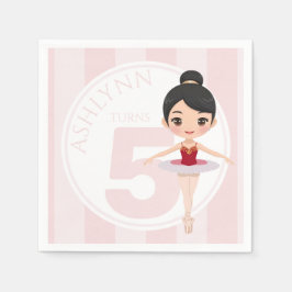 Servilleta De Papel Custom Age & Name Pink Ballet Girls Birthday 