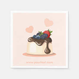 Servilleta De Papel Custom Berry Dessert Illustration Paper Napkin