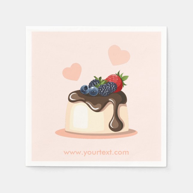 Servilleta De Papel Custom Berry Dessert Illustration Paper Napkin (Anverso)
