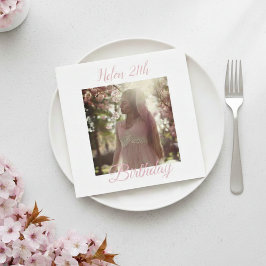 Servilleta De Papel Custom Birthday Napkins with Photo - Personalized 