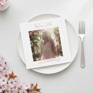 Servilleta De Papel Custom Birthday Napkins with Photo - Personalized