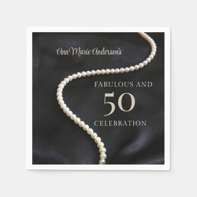 Servilleta De Papel Custom Black 50 and Fabulous (Anverso)