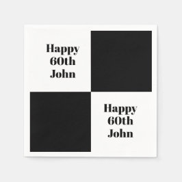 Servilleta De Papel Custom Black Checkered 