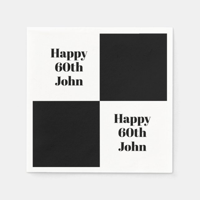 Servilleta De Papel Custom Black Checkered  (Anverso)