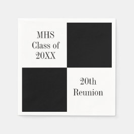 Servilleta De Papel Custom Black Checkered Class Reunion