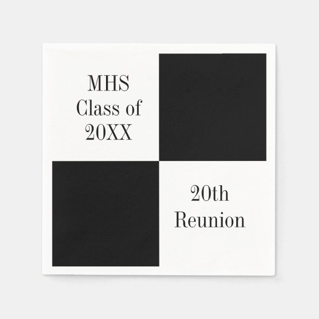 Servilleta De Papel Custom Black Checkered Class Reunion (Anverso)