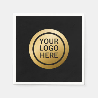 Servilleta De Papel Custom Business Logo Luxury Black and Gold Paper N