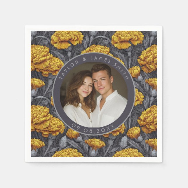 Servilleta De Papel Custom Carnation Inspired Countryside Wedding (Anverso)