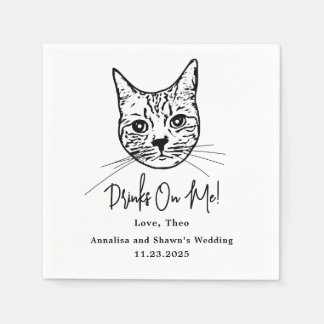 Servilleta De Papel Custom Cat Cocktail Napkins Wedding