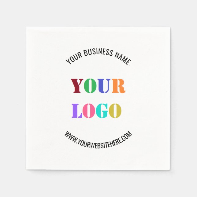 Servilleta De Papel Custom Company Logo Name Website Business Napkins (Anverso)