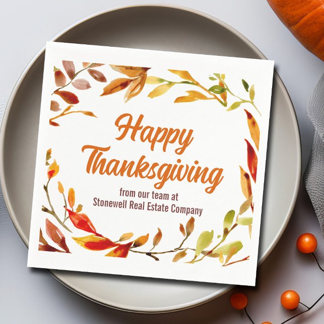 Servilleta De Papel Custom Happy Thanksgiving Autumn Leaves Company (Subido por el creador)