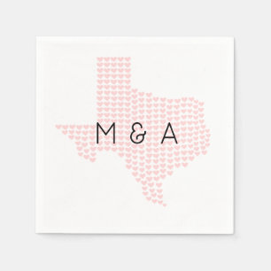 Servilleta De Papel Custom Heart-Themed Texas Wedding Napkin