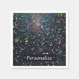 Servilleta De Papel Custom Iridescent Abstract Stained Glass Pattern