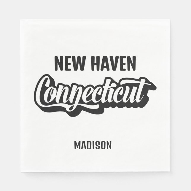 Servilleta De Papel Custom Location & Name Connecticut (Anverso)